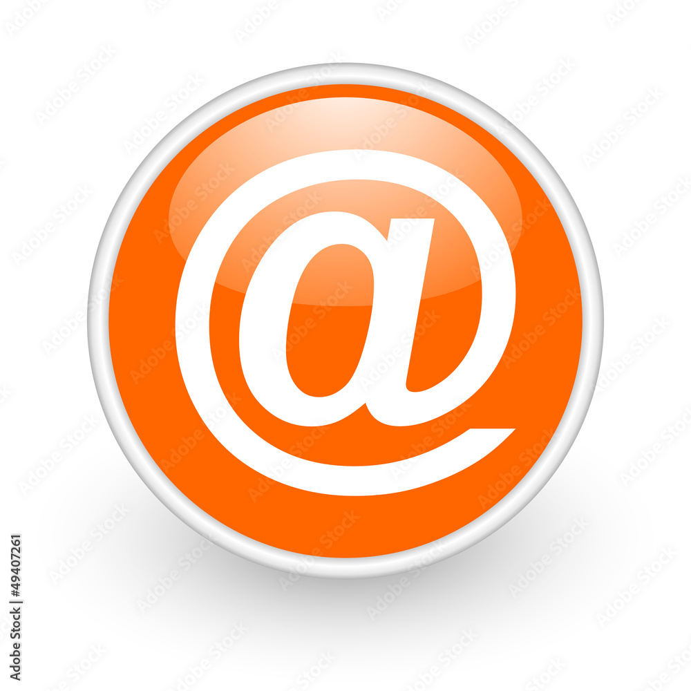 at orange circle glossy web icon on white background at orange circle glossy web icon on white background