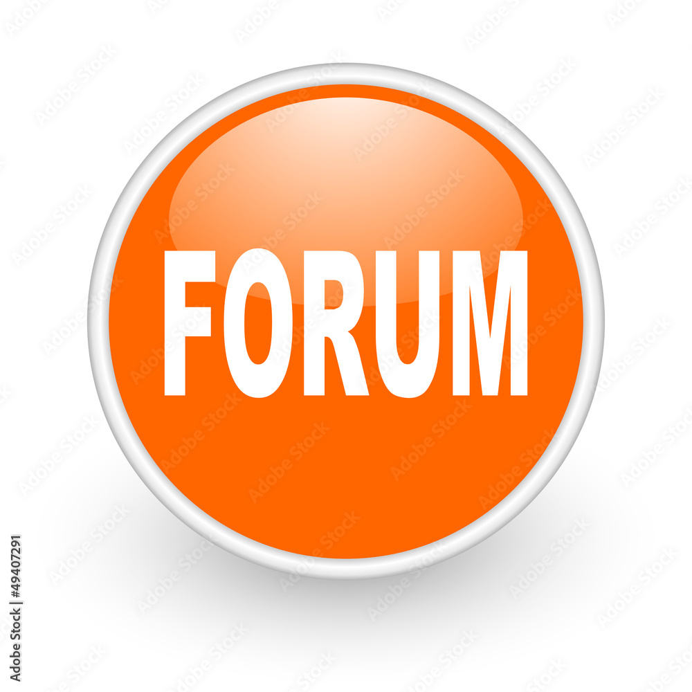 forum orange circle glossy web icon on white background forum orange circle glossy web icon on white background