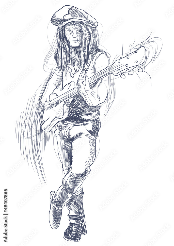 guitarist - a hand drawn illustration guitarist - a hand drawn illustration