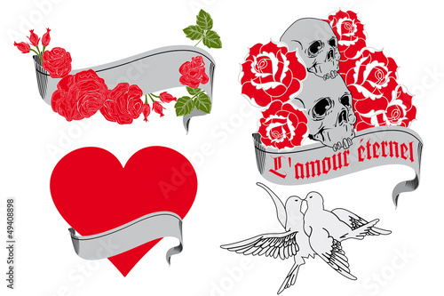L'amour Žternel - retro tattoo designs