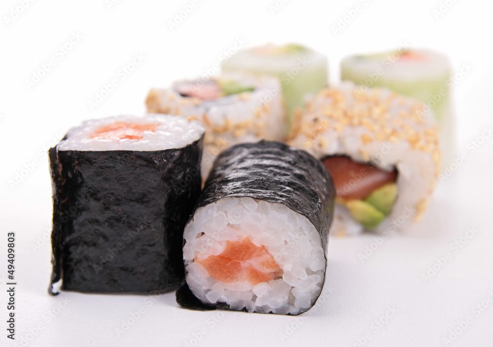isolated sushi, maki roll isolated sushi, maki roll