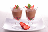chocolate mousse and strawberry