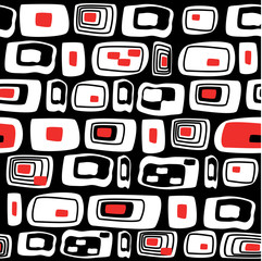 Acrylglasbilder Rot, Schwarz, Weiß Seamless abstract pattern  © annbozhko