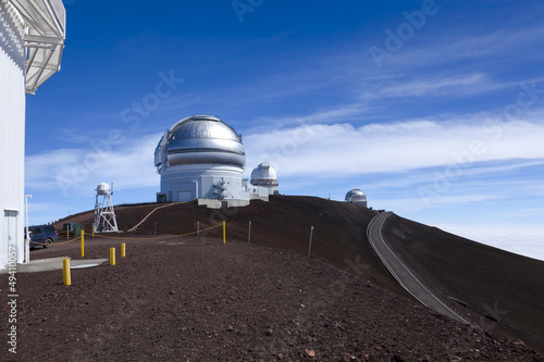 The Gemini and UK Infrared Observatories atop the Mauna Kea volc photo
