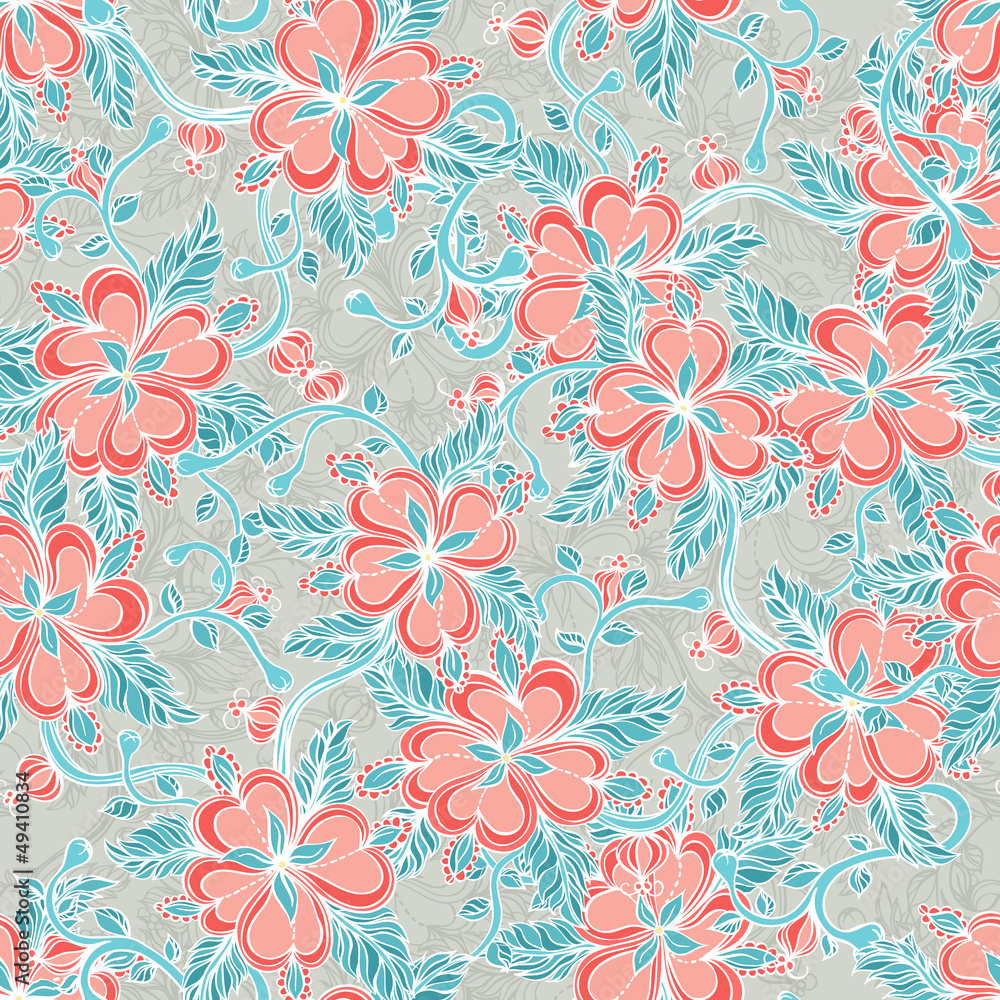 Obraz premium pattern with red flowes