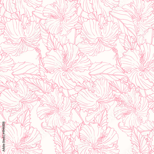 pattern with hibiscus