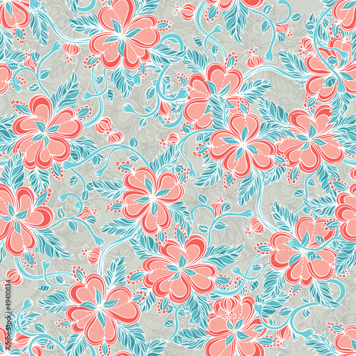 pattern with red flowes