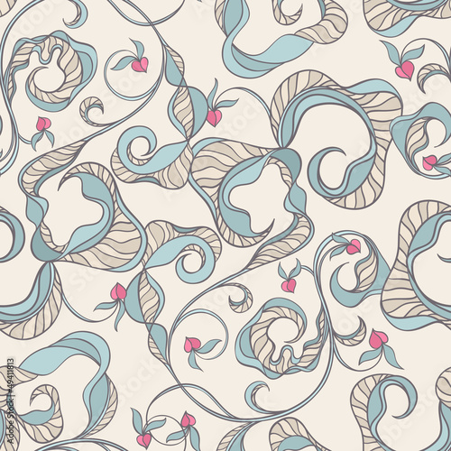 floral abstract beige pattern