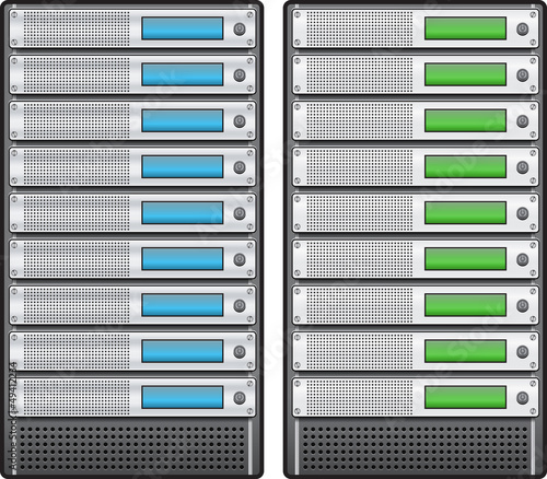 Servers in installed in rack