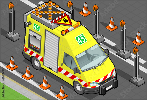 isometric roadside assistance truck