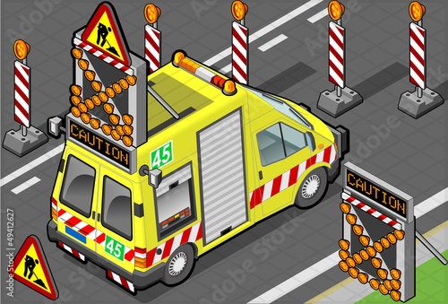 isometric roadside assistance truck