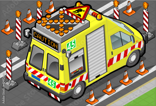 isometric roadside assistance truck
