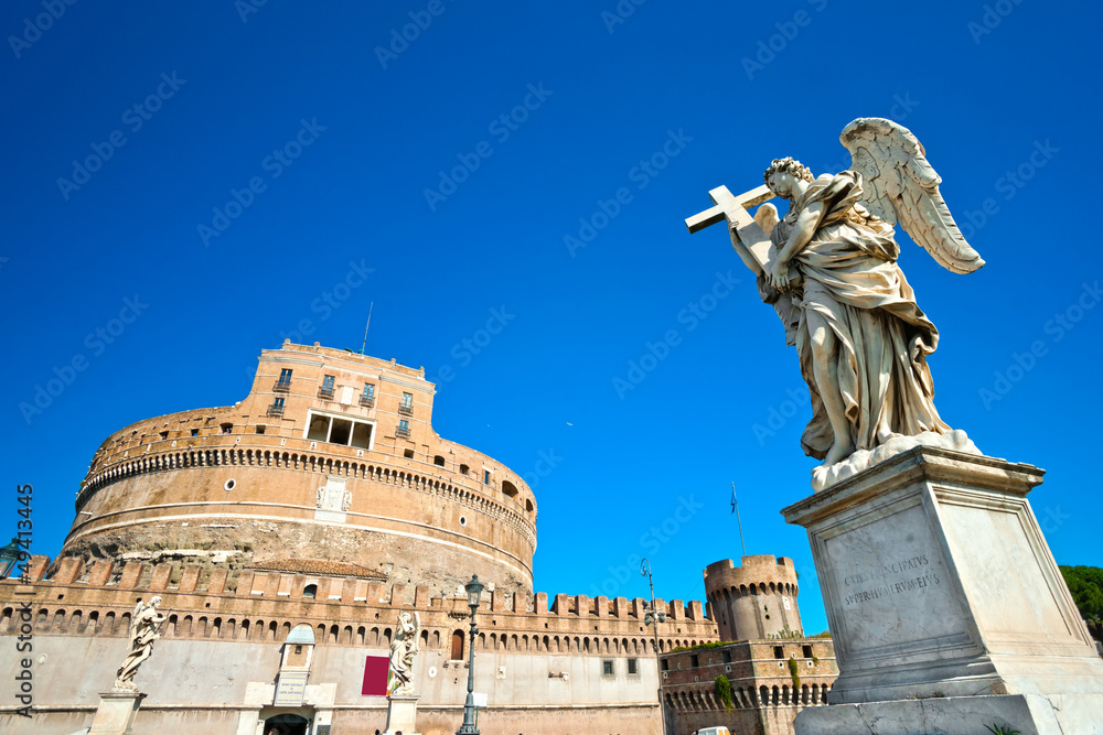 Castel Sant'angelo and Bernini's statue, Rome, Italy.