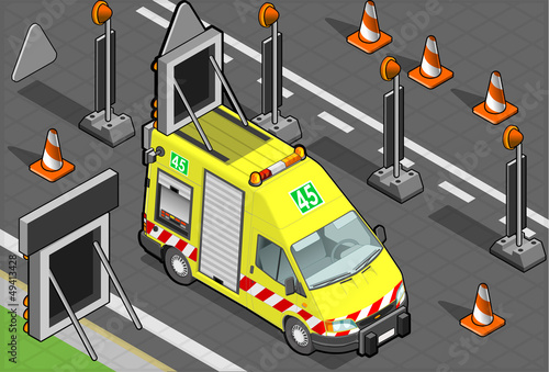 isometric roadside assistance truck