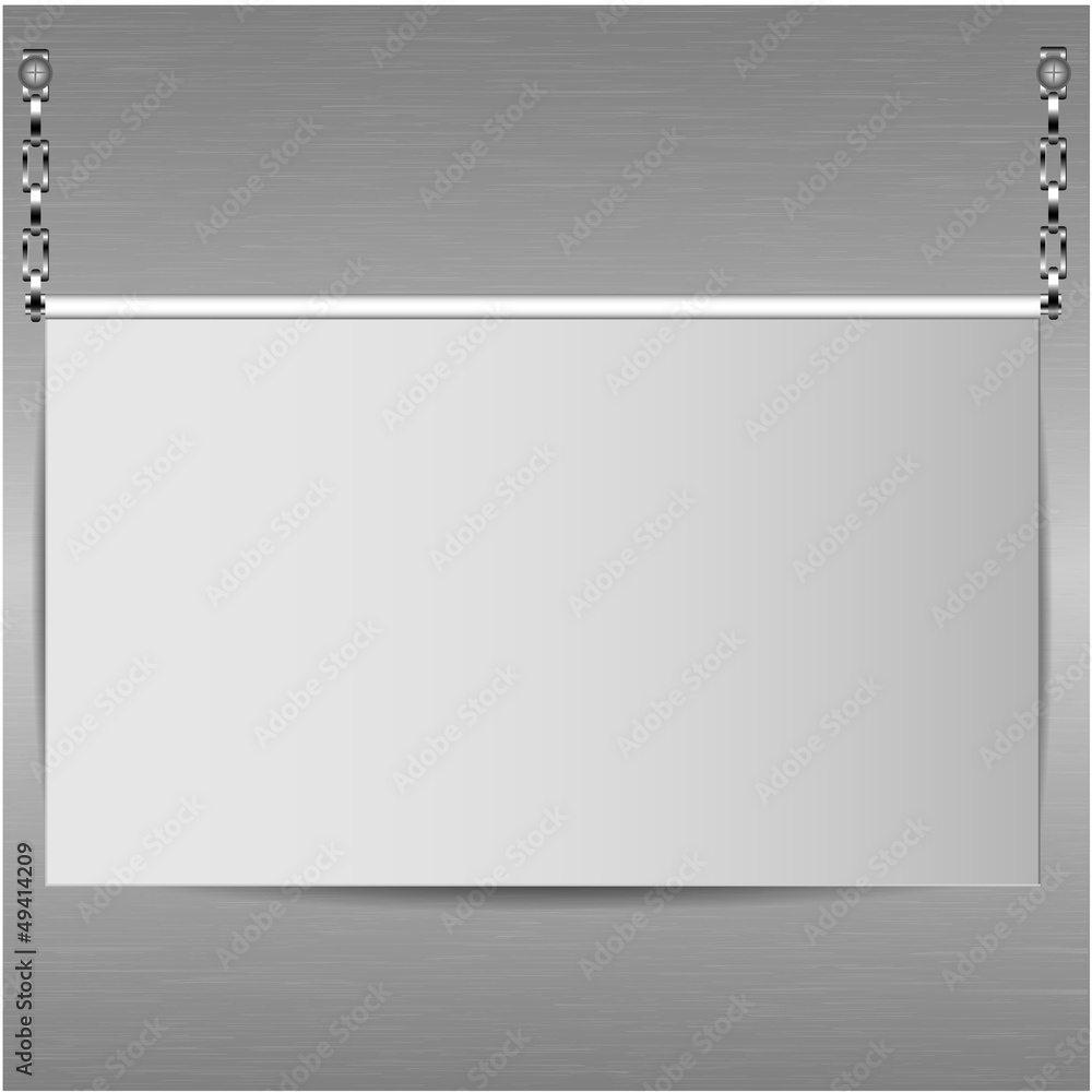 sheet of paper on a background a metallic wall sheet of paper on a background a metallic wall