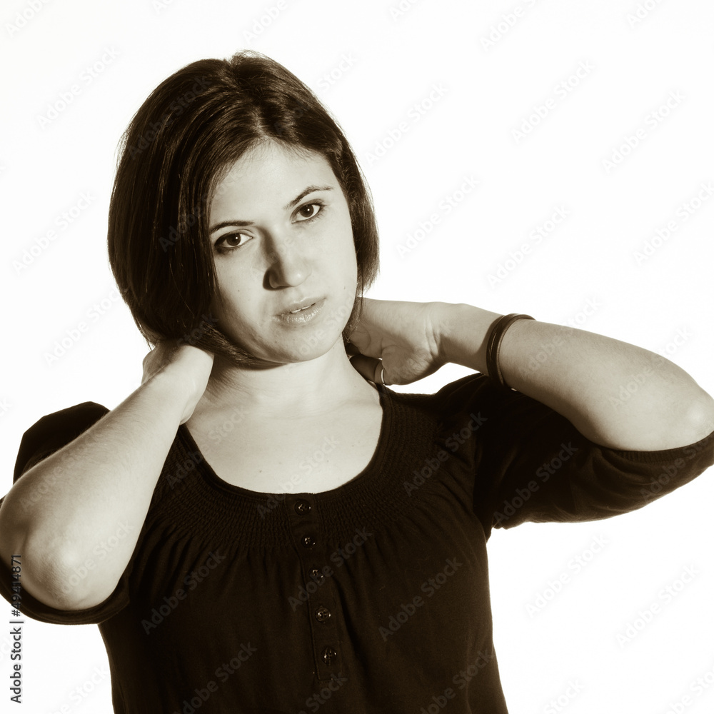 Beautiful young woman in casual clothes gesturing Beautiful young woman in casual clothes gesturing