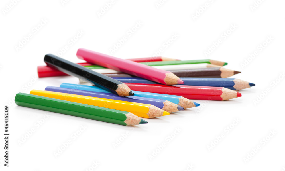 Colored pencils on white Colored pencils on white