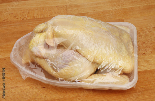 Whole chicken in packaging