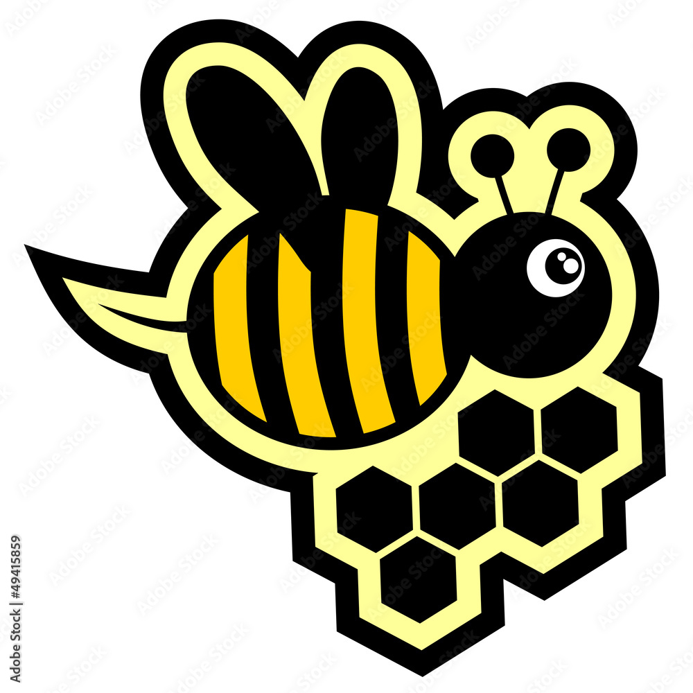 Bee icon - obrazy, fototapety, plakaty 