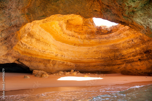 Famous cave at Benagil beach in Algarve Portugal