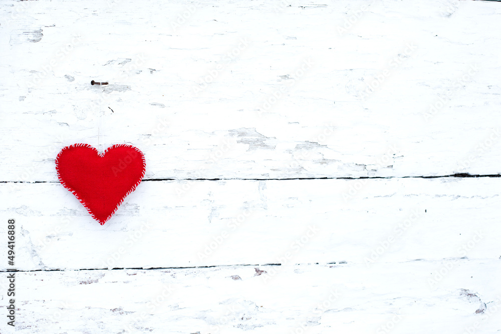 Red heart on a white background Red heart on a white background