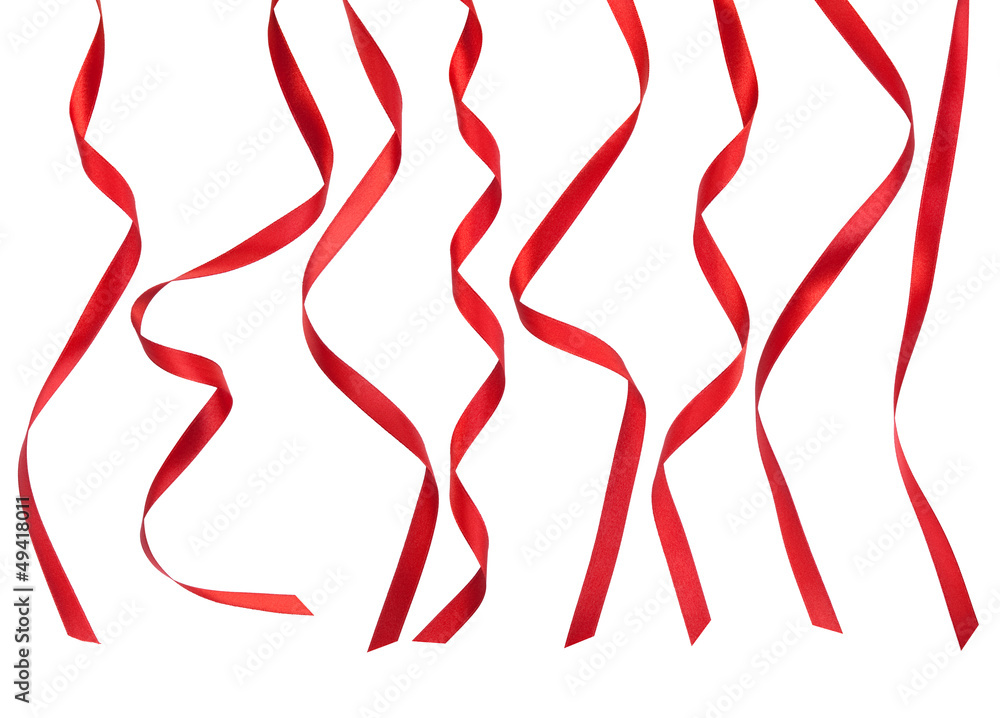 Red ribbons isolated on white background Red ribbons isolated on white background