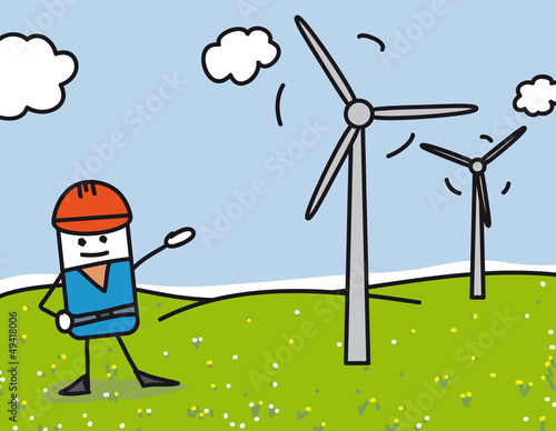 Champ d'éoliennes