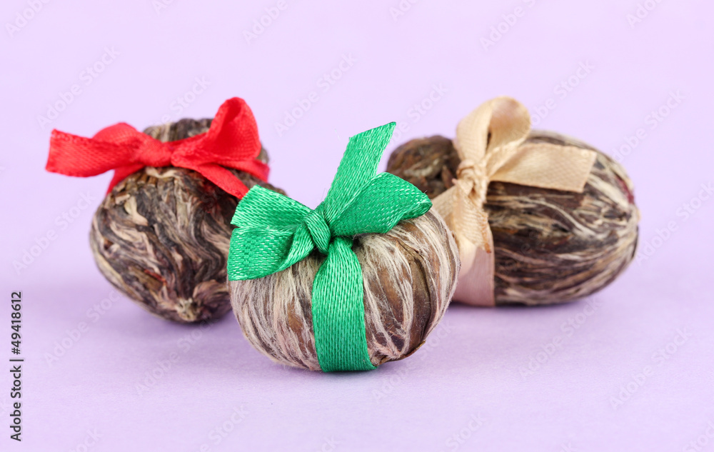Chinese blooming tea on color background Chinese blooming tea on color background