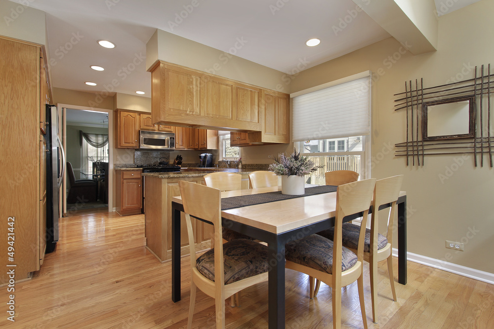 Kitchen with oak wood cabinetry Kitchen with oak wood cabinetry