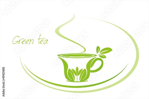 green tea, tea leaves , icon, business logo design