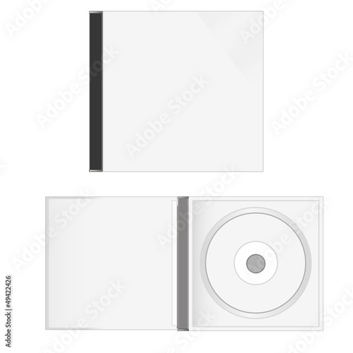 White blank cd cases and disc in vector