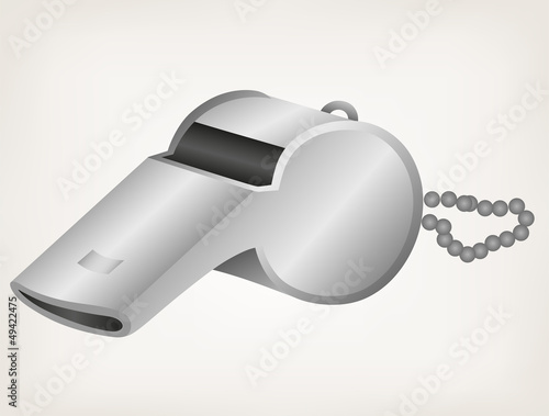 Sports whistle with pea. Style vector