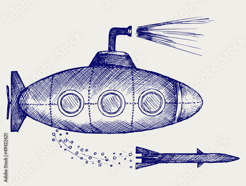 Submarine. Doodle style