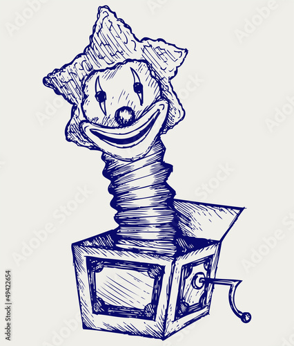 Jack in the box. Doodle style