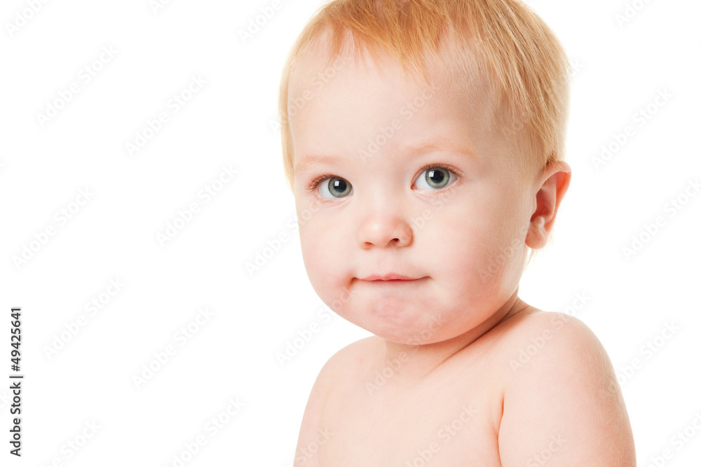 Portrait of a funny baby, isolated on white Portrait of a funny baby, isolated on white