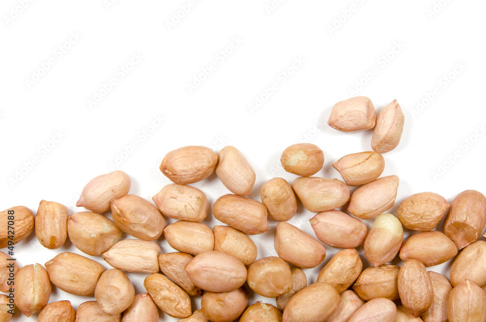 Raw peanuts isolated on white background Raw peanuts isolated on white background