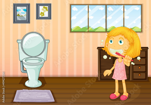 A girl in the bathroom