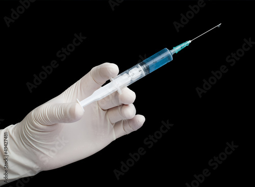 Hand hold medical syringe