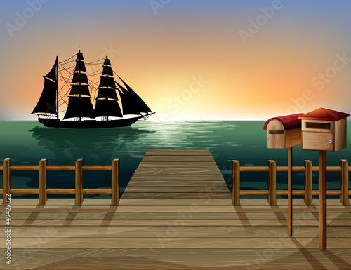 A sunset at the port