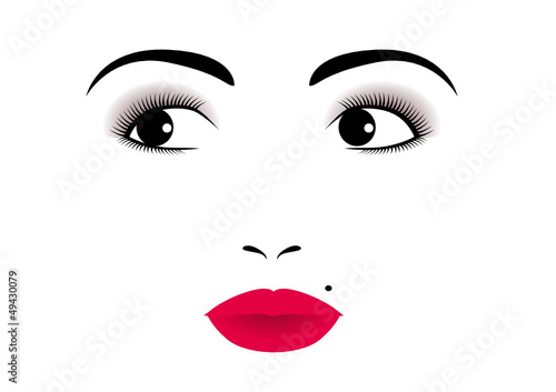 Viso di donna con piccolo neo