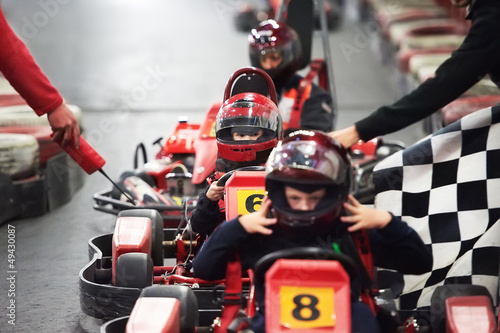 Competition for children karting photo