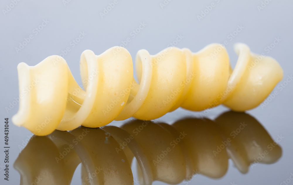 Close-up shot of a spiral pasta Close-up shot of a spiral pasta