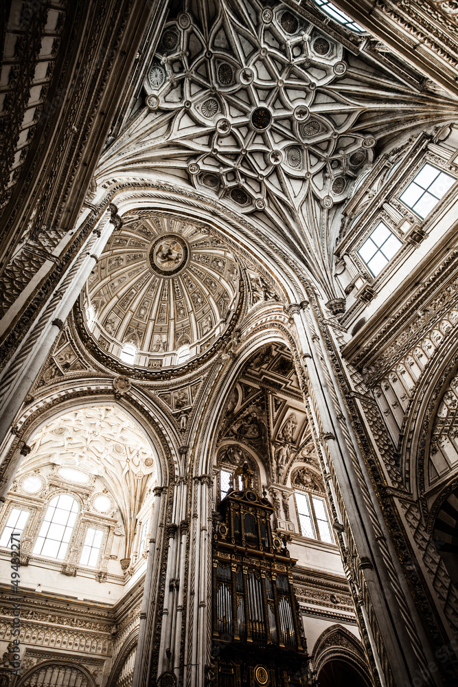 The Great Mosque or Mezquita famous interior in Cordoba, Spain