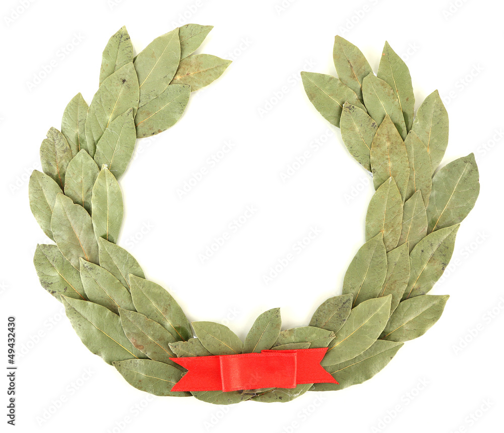 Fototapeta premium Laurel wreath isolated on white