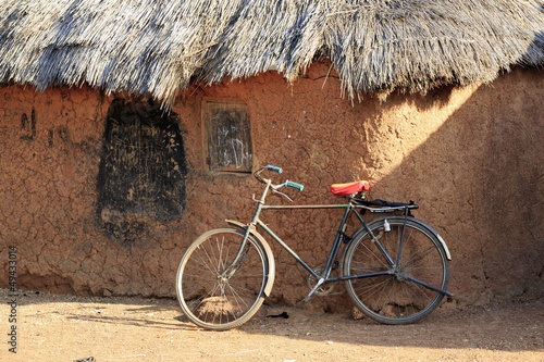 Mud huts and bike