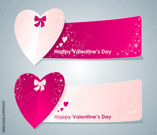 Two banners with hearts