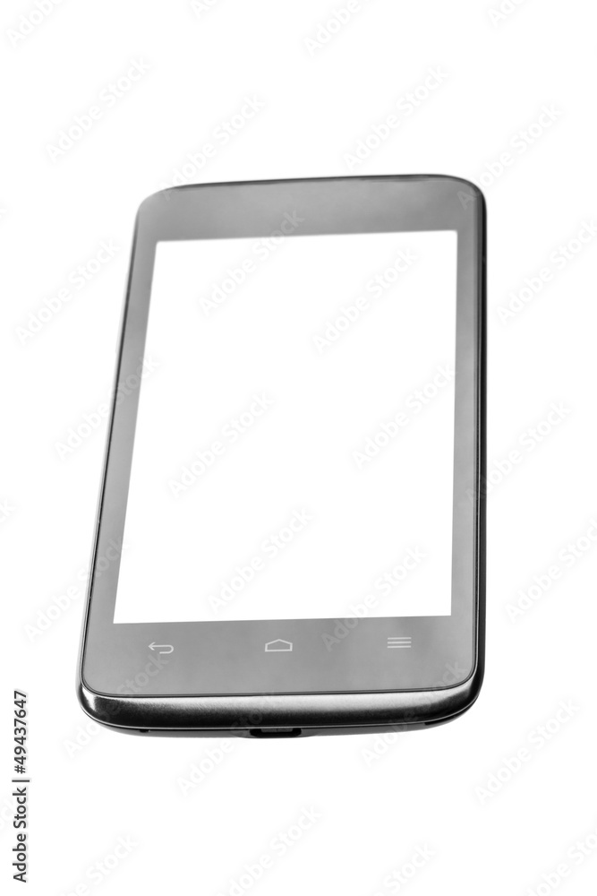 Mobile phone with blank screen isolated on white background Mobile phone with blank screen isolated on white background