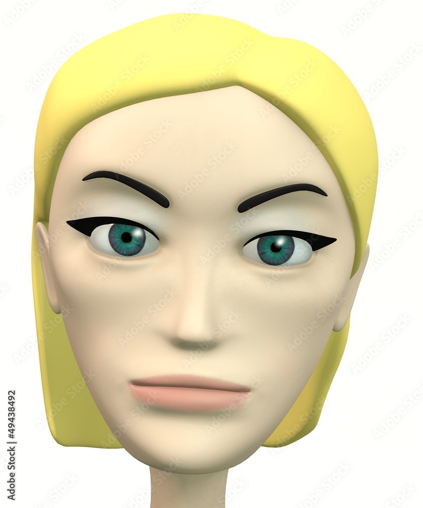 cartoon head - angry cartoon head - angry