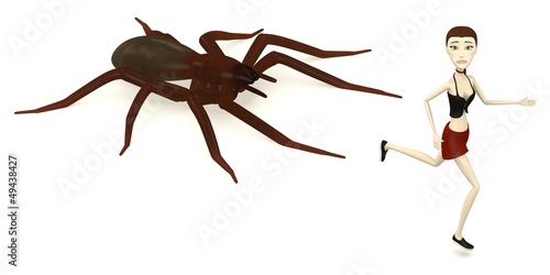 3d render of cartoon character with spider photo