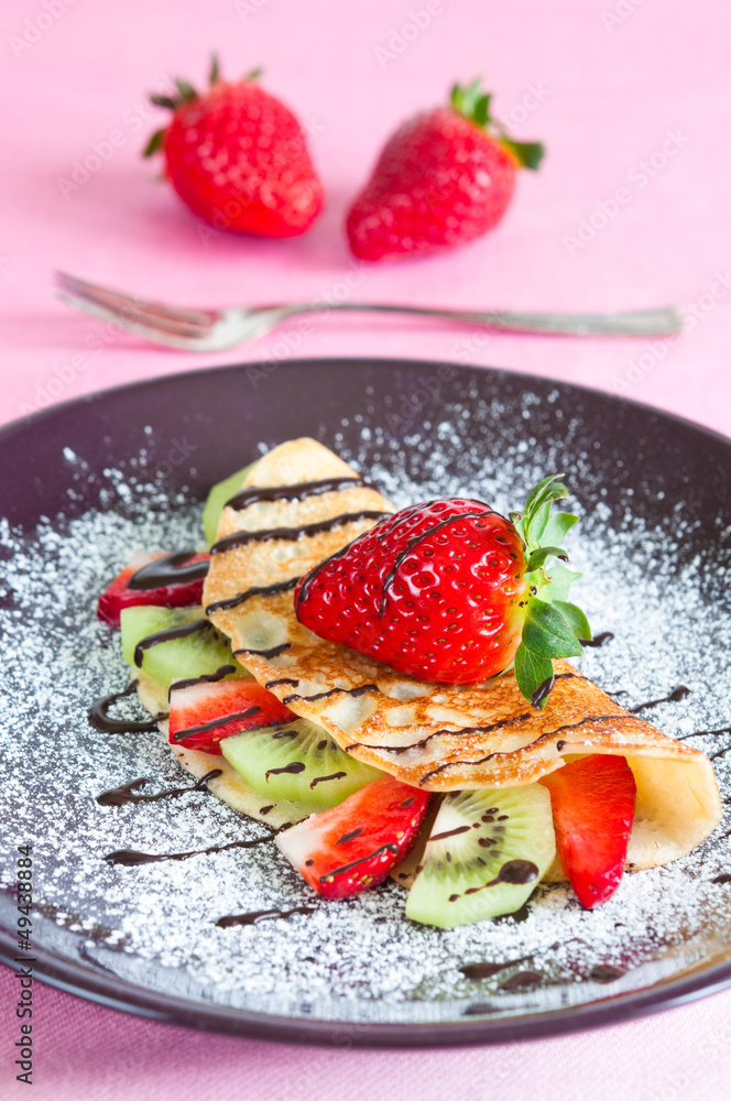 Pancake with fruits Pancake with fruits